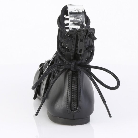 Whimsigoth Goth Heart Spider Web Ballet Flat Shoes - Picture 3 of 5